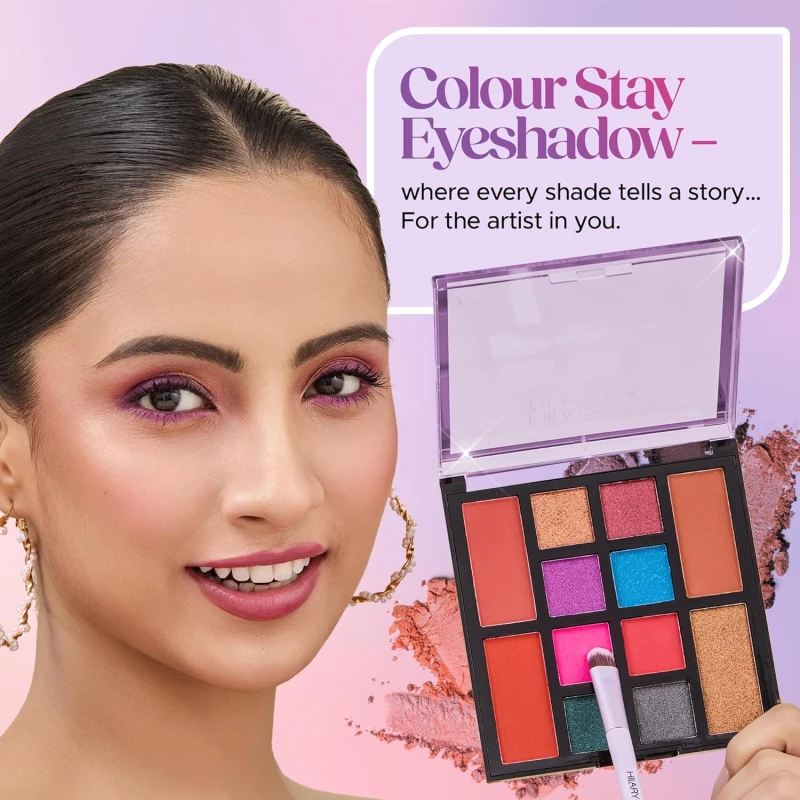 Hilary Rhoda Colour Stay Eyeshadow Palette | 12 Shades | Highly Pigmented & No Fallout | Matte & Shimmer Finish | Blendable Eyeshadow Palette | 20g (Shade 2) thumbnail 4